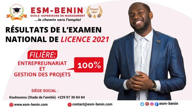 Examen national de licence  2021: ESM BENIN enregistre  100% de réussite dans plusieurs filières